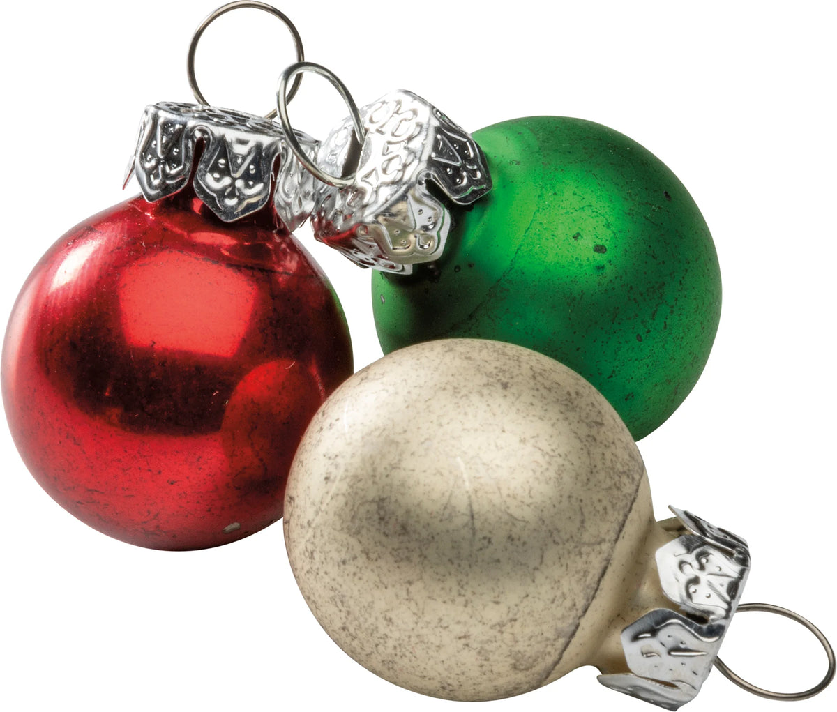 Glass Christmas Ornament Set of 24 - Miniature Multi Color
