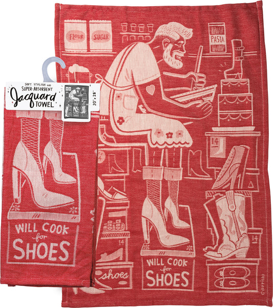 Kitchen Towel - Will Cook for Shoes