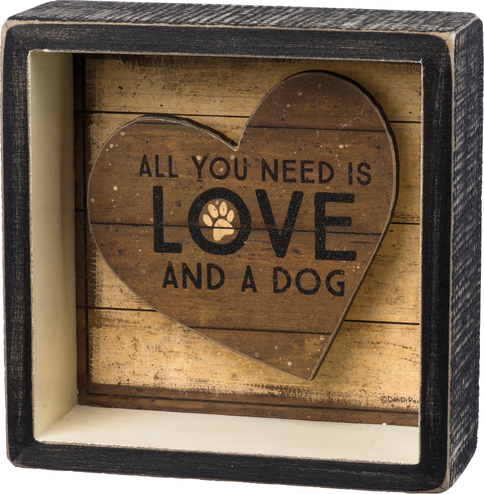 736 XM WB Dog Wooden Box Sign Desk Decor 736 XM WB Dog Wooden Box Sign Desk Decor