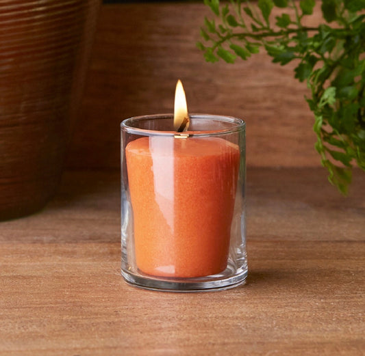 Root Candle - Pumpkin Spice - Glass Votive and Candle bundle
