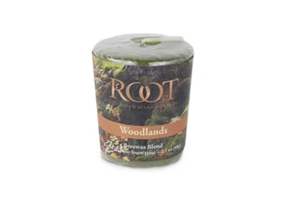 Root Candle - Woodland - Glass Votive and Candle bundle