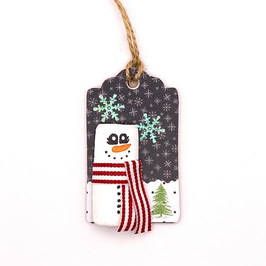 Wine Cork Snowman Gift Tag, Ornament