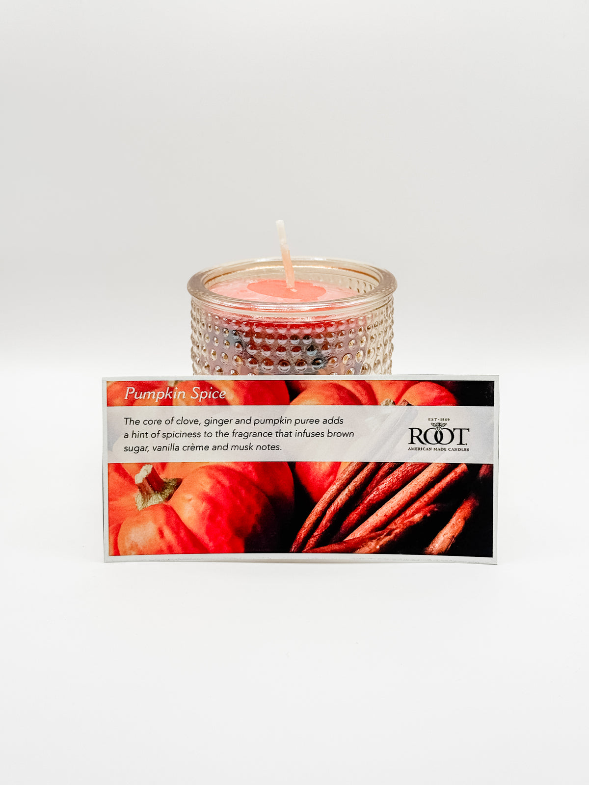 Root Candle - Pumpkin Spice - Glass Votive and Candle bundle
