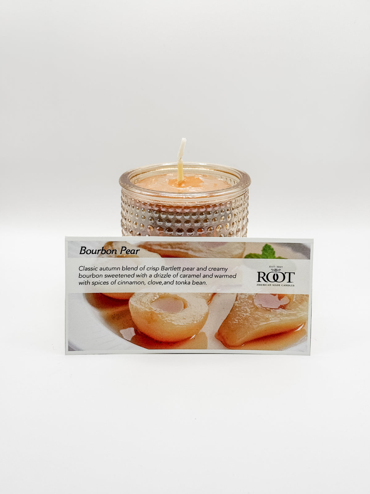 Root Candle - Bourbon Pear - Glass Votive and Candle bundle