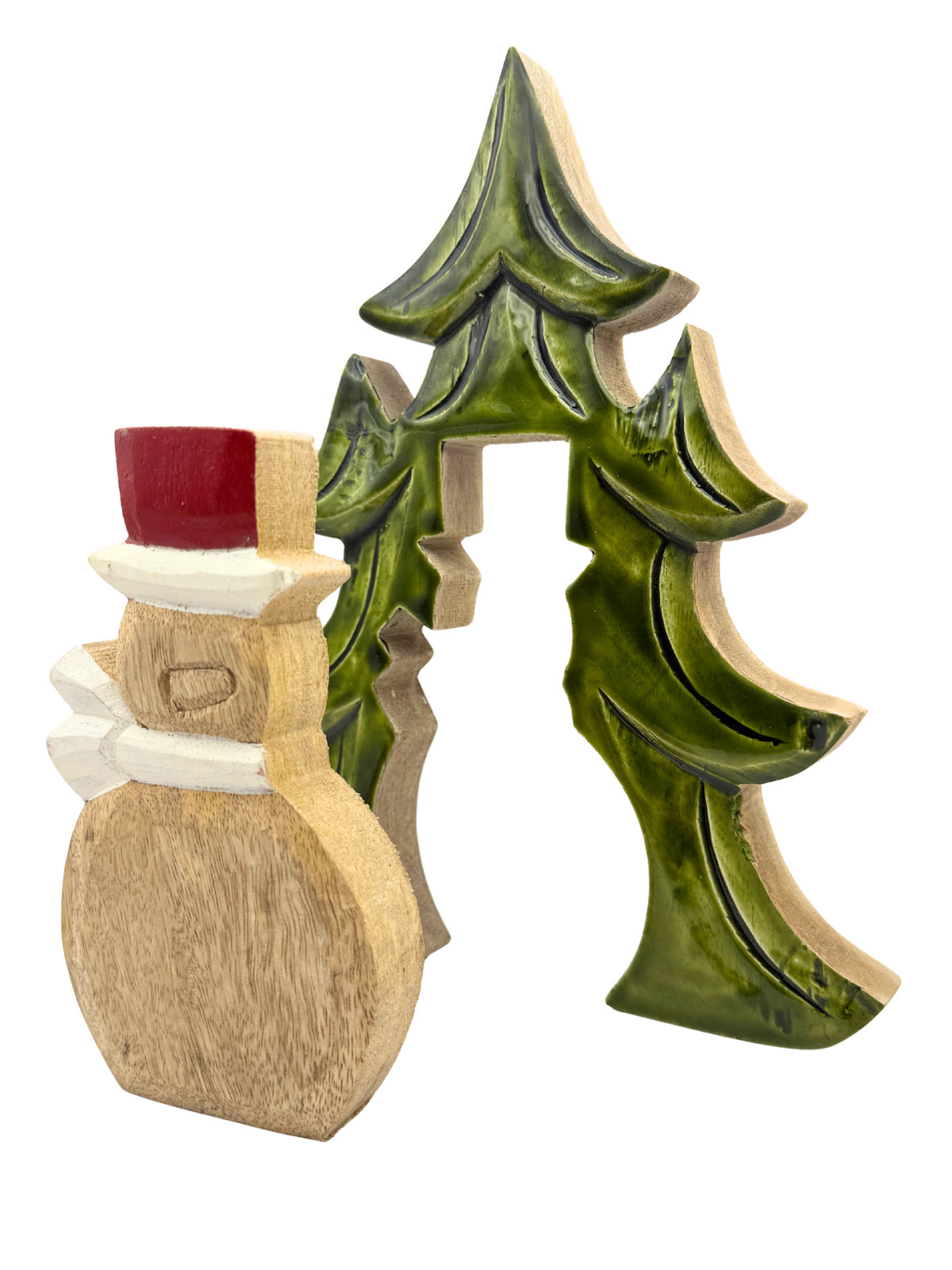 Snowman and Trees - Wood Decor