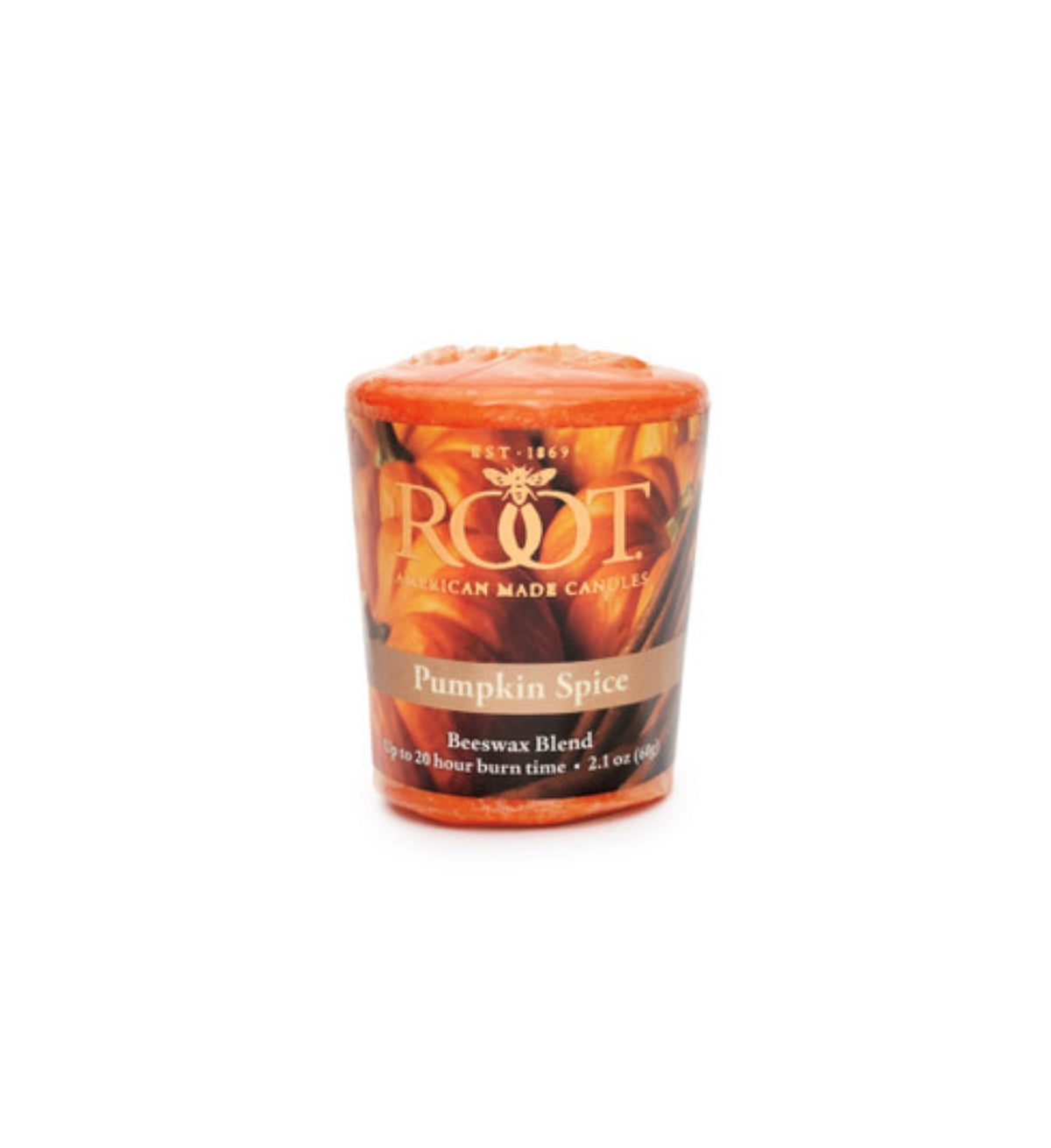 Root Candle - Pumpkin Spice - Glass Votive and Candle bundle