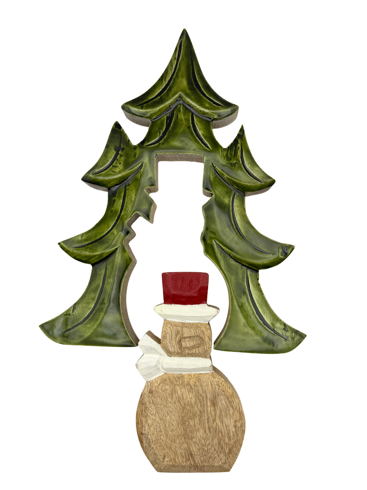 Snowman and Trees - Wood Decor