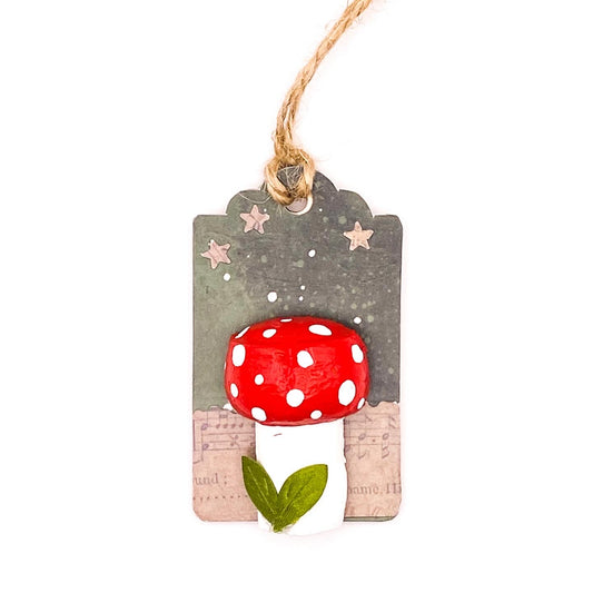 Champagne Cork Mushroom Gift Tag, Ornament