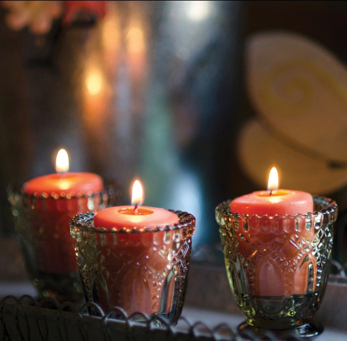 Root Candle - Pumpkin Spice - Glass Votive and Candle bundle