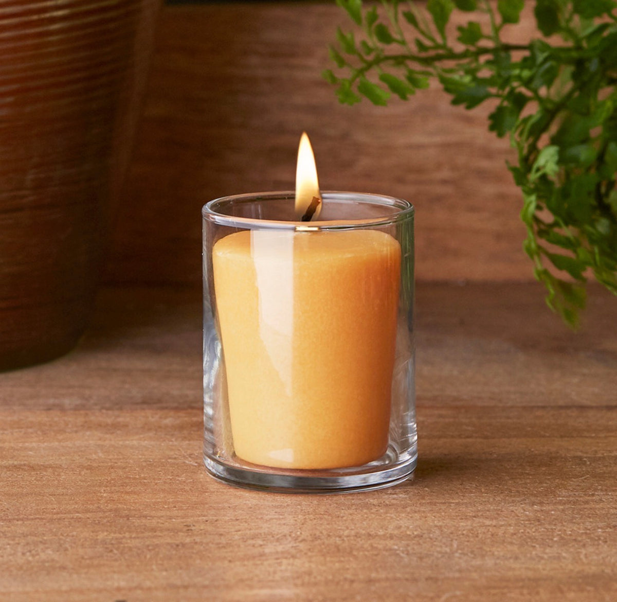 Root Candle - Bourbon Pear - Glass Votive and Candle bundle