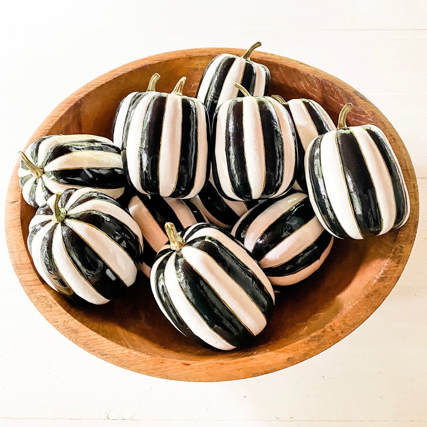 Small Pumpkin - Black and White Vertical Stripe