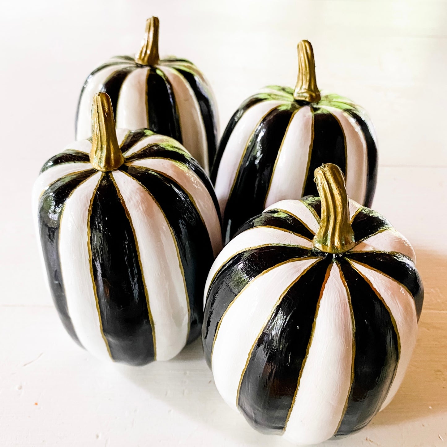 Small Pumpkin - Black and White Vertical Stripe